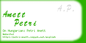 anett petri business card